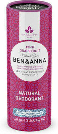 Ben & Anna Pink Grapefruit Deodorant Natural Stick Fără Aluminiu 40gr