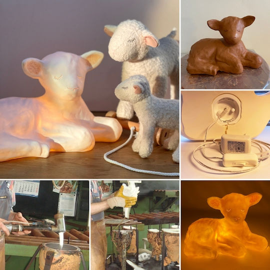 Egmont Led Kids Decorative Lamp Mary lamb White 27x15x28εκ.