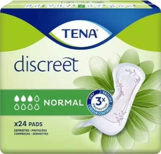 Tena Lady Normal Γυναικείες Σερβιέτες Ακράτειας Κανονικής Ροής 3 Σταγόνες 24τμχ