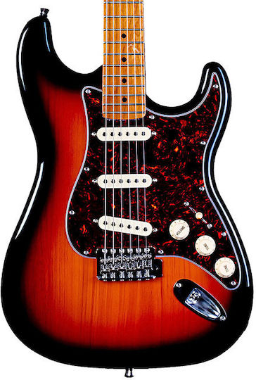 Jet Guitars JET JS300 Electric Guitar Stratocaster with SSS Pickup Configuration Sunburst