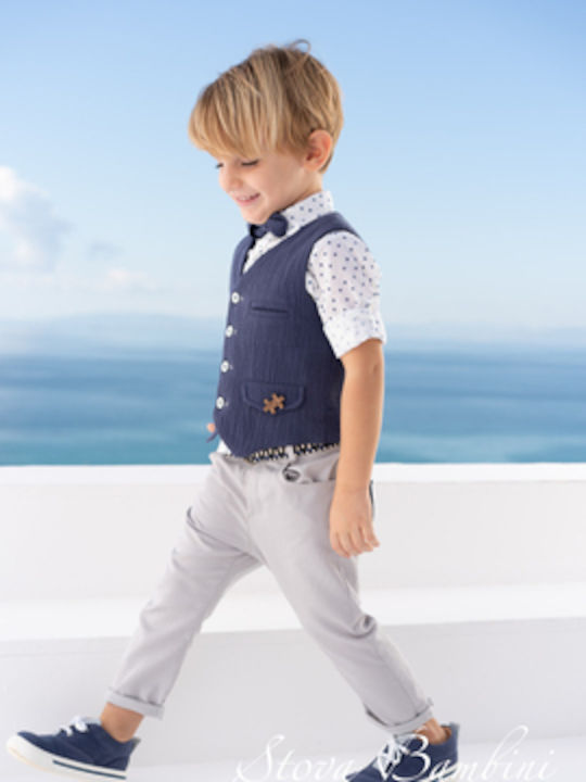 Stova Bambini Boys Baptism Suit with Vest 6pcs Blue