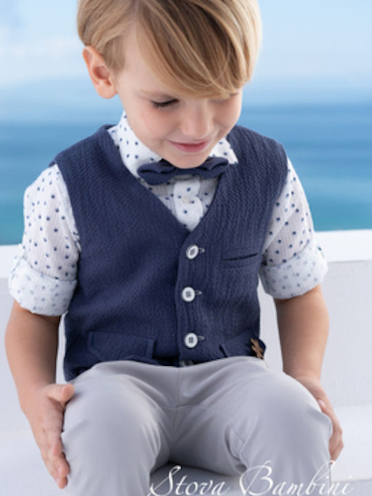 Stova Bambini Boys Baptism Suit with Vest 6pcs Blue