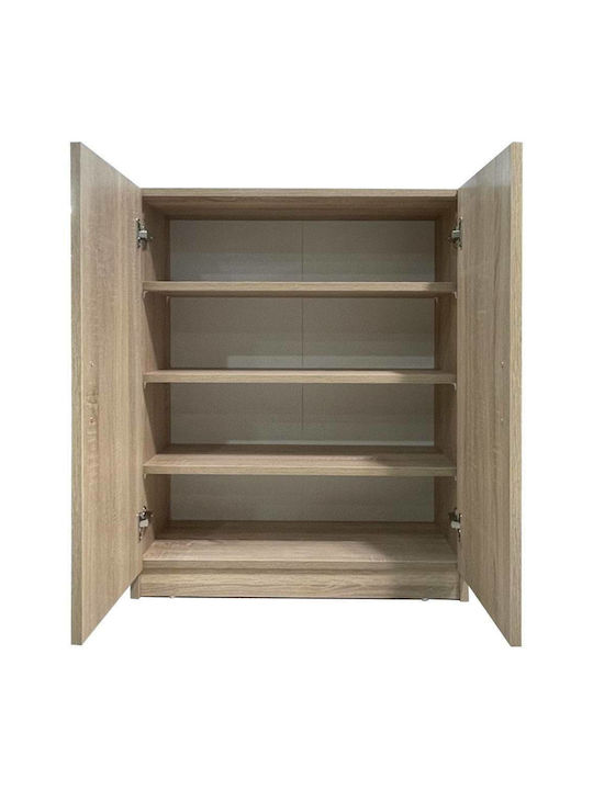 Wooden Shoe Organizer with 4 Shelves Beige M70xD33xH90cm