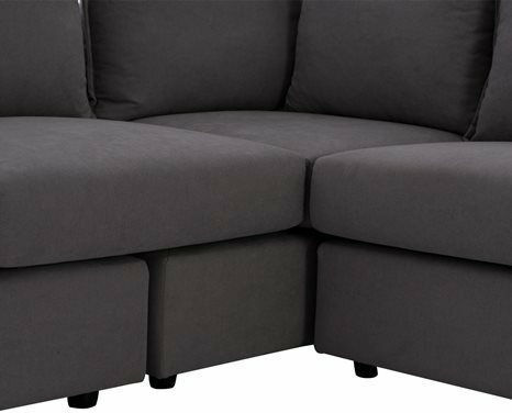 Monza Γωνιακός Καναπές με Δεξιά Γωνία Γκρι 265x195x98εκ.