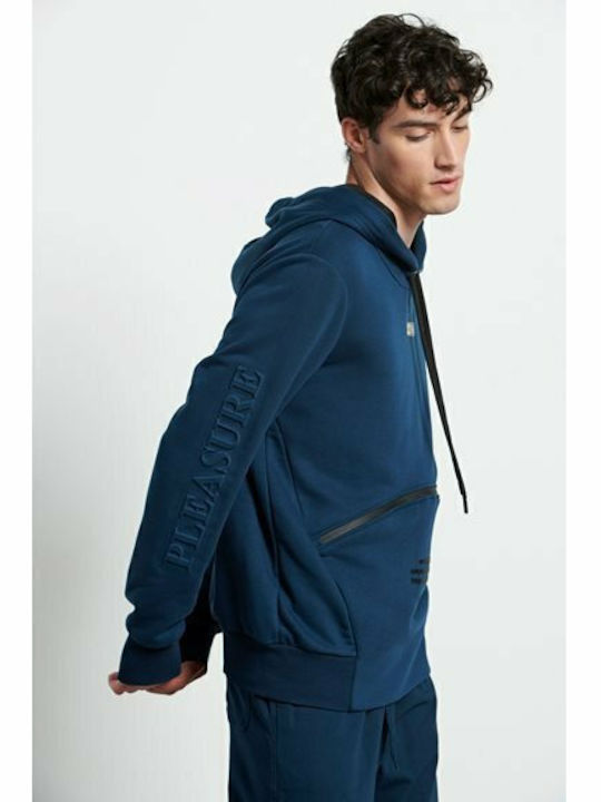 Sweatshirt with Hood Navy Blue