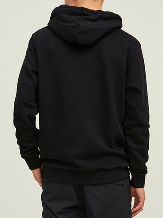 Jack & Jones Men's Sweatshirt with Hood and Pockets Black