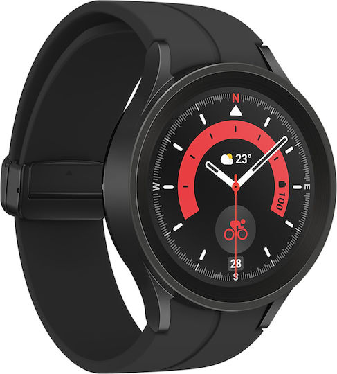 Samsung Galaxy Watch5 Pro Titanium 45mm Αδιάβροχο με Παλμογράφο (Black)