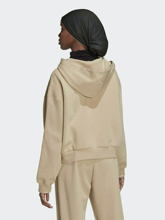Adidas Always Original Women's Cropped Hooded Sweatshirt Beige