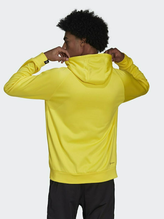 Adidas Men's Sweatshirt with Hood and Pockets Yellow