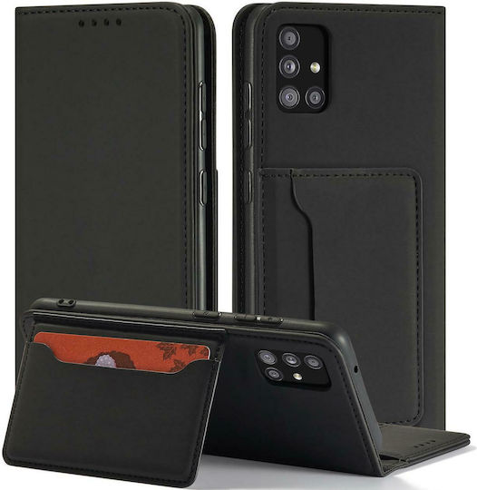 Hurtel Magnet Card Портмоне Изкуствена кожа Черен (Redmi Note 11 Pro)