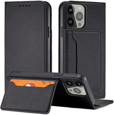 Hurtel Magnet Card Brieftasche Synthetisches Leder Schwarz (iPhone 13 Pro Max)