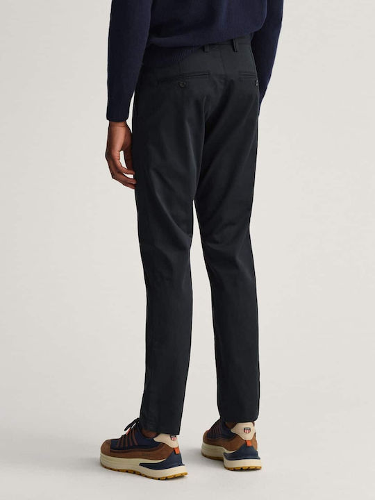 Hallden Trousers Chino Elastic in Slim Fit Black