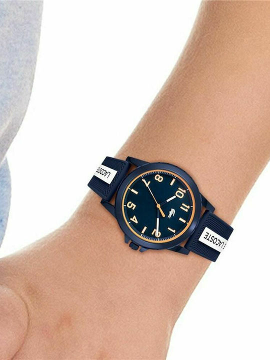Lacoste Rider Damen Uhr mit Marineblau Kautschukarmband