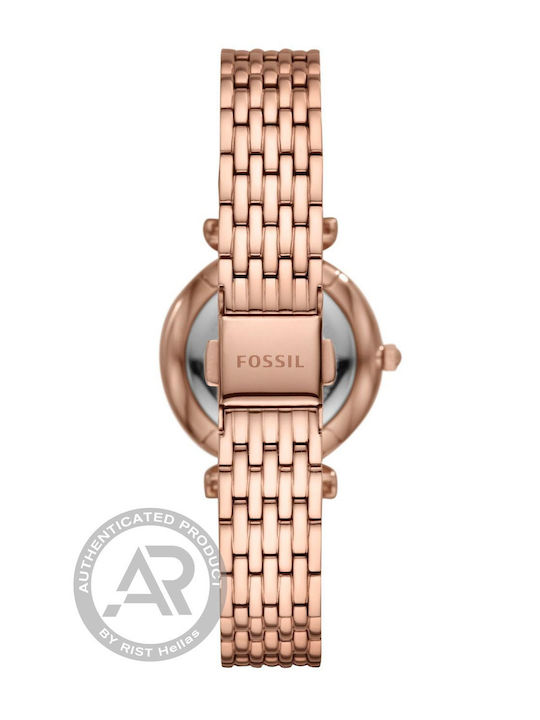 Fossil Carlie Women's Watch with Pink Gold Metal Bracelet