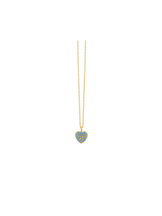 Prince Silvero Necklace with design Heart from Gold Plated Silver