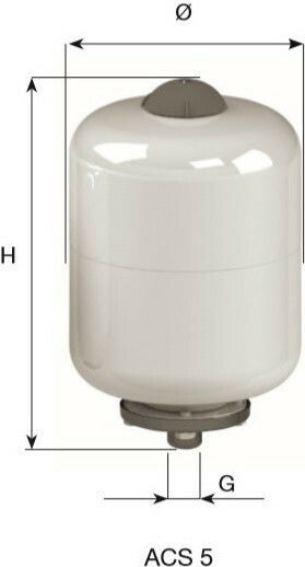 Cimm ACS 5 Vertical Heating Expansion Tank 5lt