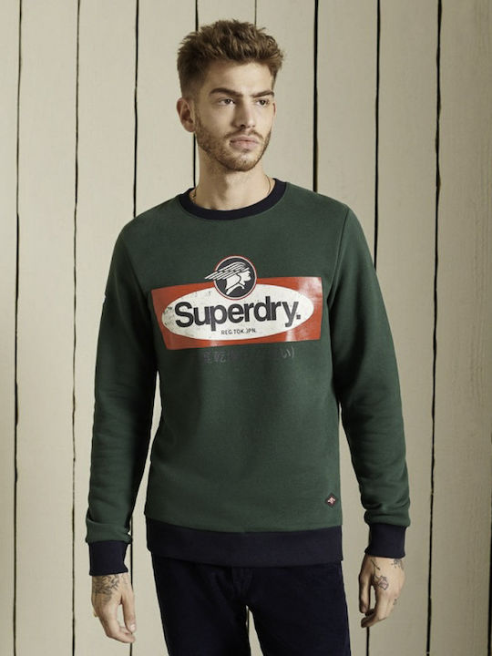 Superdry Ανδρικό Φούτερ Fleece Πράσινο