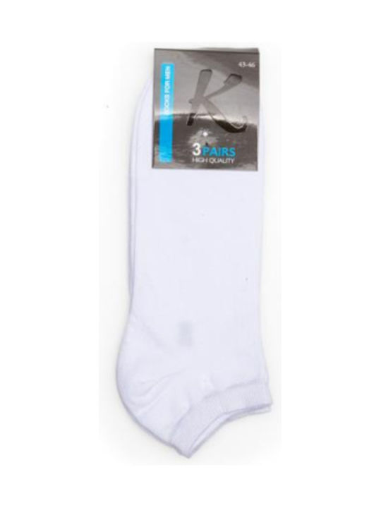 Sensi 0807 Men's Solid Color Socks White 3Pack