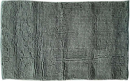 Sidirela Shower Curtain Fabric 180x180cm Green With Bath Mat 45x75cm