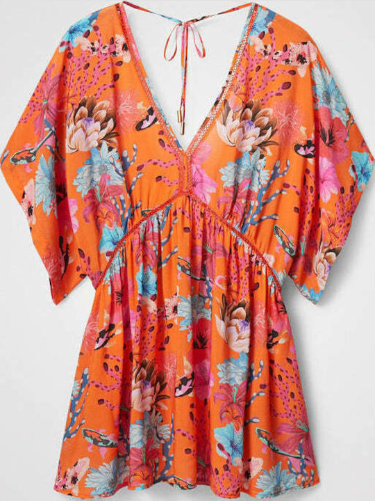 Desigual Angelina Women's Mini Dress Beachwear Orange