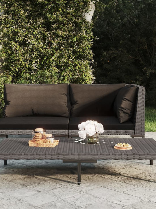 Zweisitziges Sofa Außenbereich Rattan mit Kissen 70x70x61cm