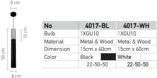 Inlight 4017 Pendant Light White with Socket GU10 62x40cm