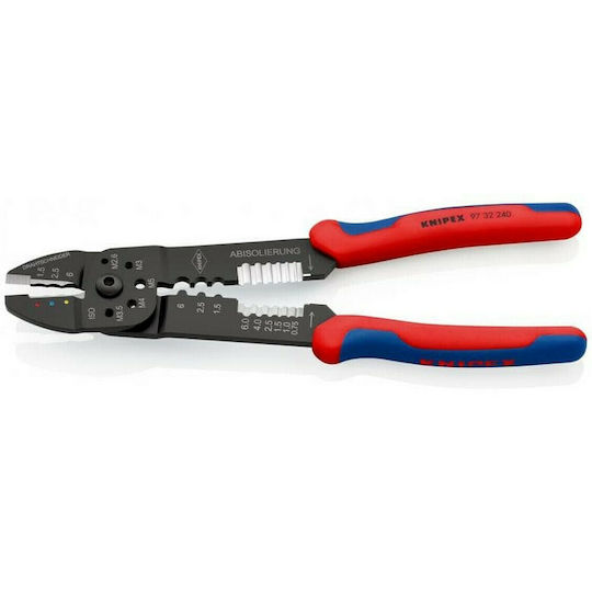 Knipex Πρέσα Ακροδεκτών Διατομής 0.5 - 6mm² με Απογυμνωτή (Μήκος 240mm)