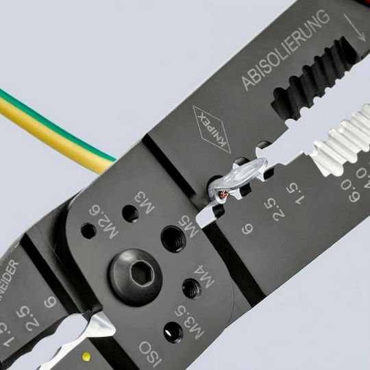 Knipex Πρέσα Ακροδεκτών Διατομής 0.5 - 6mm² με Απογυμνωτή (Μήκος 240mm)