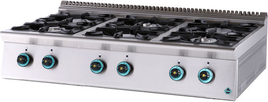 Sergas FC6S7 Natural Gas Cooktop Sextuple 43kW 120x75x34cm Natural Gas