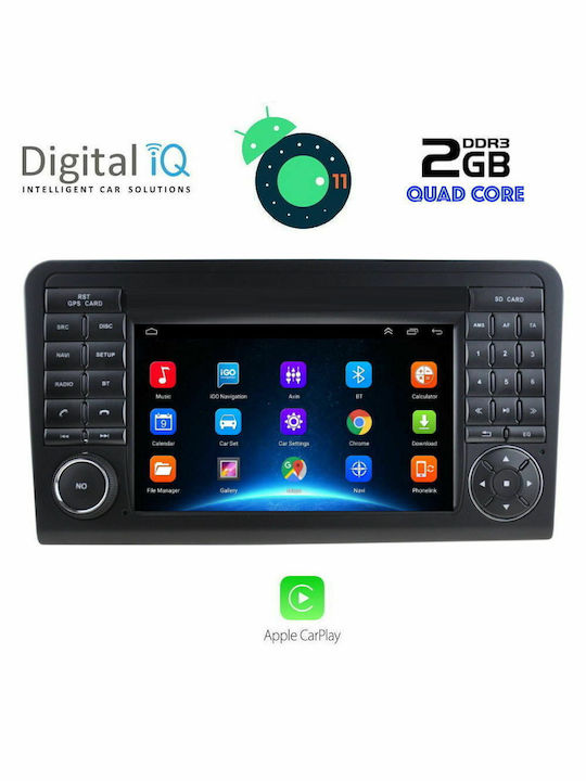 Digital IQ Car Audio System for Mercedes-Benz ML W164 - GL X164 2005-2011 (Bluetooth/USB/AUX/WiFi/GPS/Apple-Carplay/CD) with Touch Screen 7"