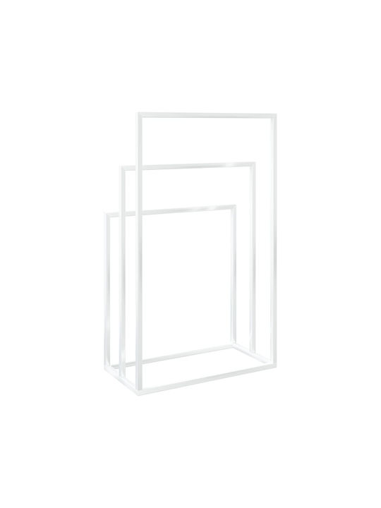 vidaXL Triple Floor Standing Bathroom Freestanding Coat Rack ​48x79cm White