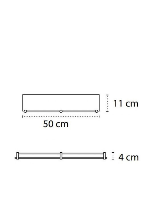 Karag Mensole Επιτοίχια Ραφιέρα Μπάνιου Γυάλινη 50x11x4cm Σατινέ