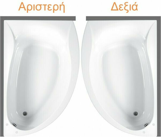 Carron Bathrooms Dove L Carronite Cadă de baie colț cu montaj stânga Acrilic 155x95cm Carron Bathrooms Dove L Carronite Cadă de baie colț cu montaj stânga Acrilic 155x95cm