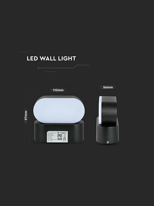 V-TAC Wall-Mounted Outdoor Ceiling Light LED IP65 5W with Natural White Light 11.5x5x10εκ.