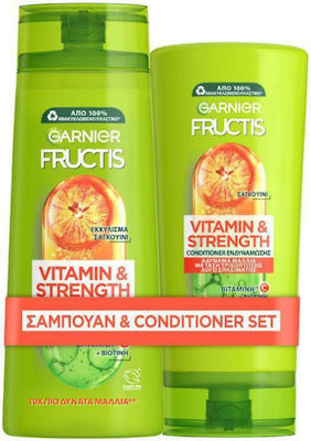 Garnier Unisex Hair Care Set Fructis Vitamin & Strength with Conditioner / Shampoo 2pcs