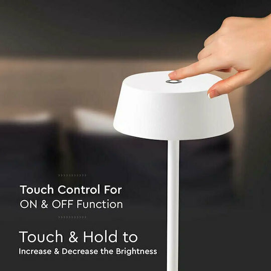 V-TAC Metal Table Lamp LED with White Shade and Base