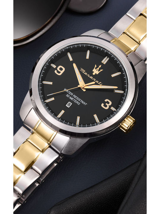 Maserati Successo Men's Watch 44mm Chronograph Battery with Metal Bracelet