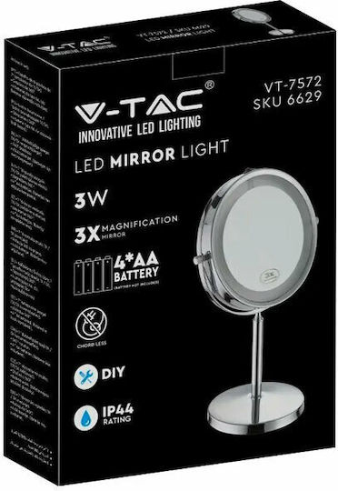 V-TAC Makeup Mirror Tabletop with Light 7x7cm White