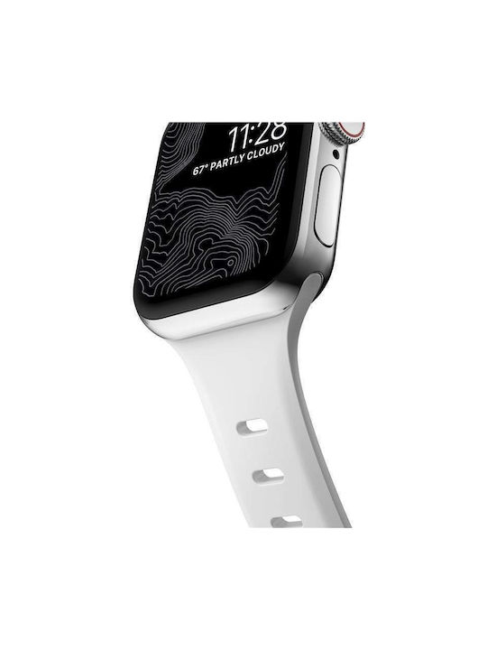 Nomad Slim Sport Armband Silikon mit Pin Weiß (Apple Watch 42/44/45mm) NM01147985