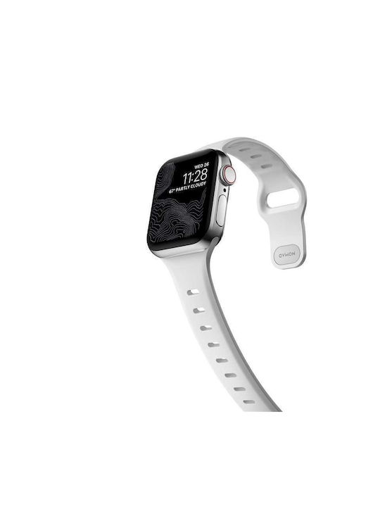 Nomad Slim Sport Armband Silikon mit Pin Weiß (Apple Watch 42/44/45mm) NM01147985