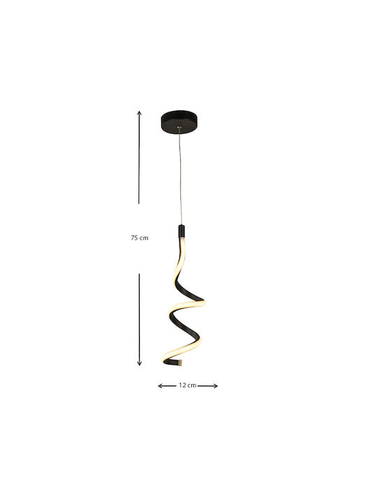 Megapap Aileen Pendant Light Black 12x12x80cm