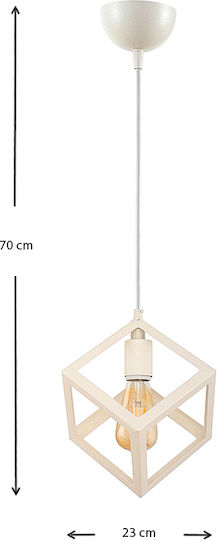 Megapap Thora Висящо Осветително Тяло Бял Мрежа с Цокъл E27 22x22x70см.