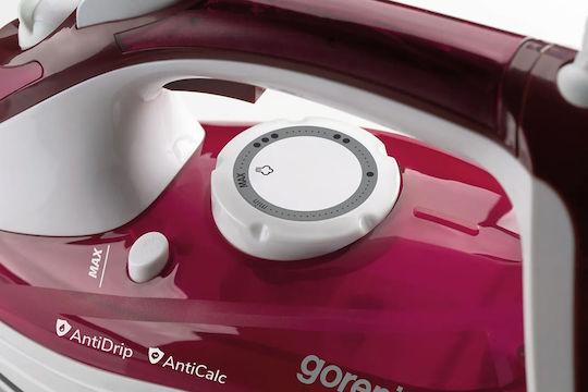 Gorenje SIH3000RBC Steam Iron 3000W with Ceramic Plate and Continuous Steam Supply 40g/min