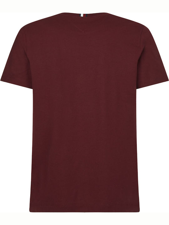 Tommy Hilfiger Essential Monogram Ανδρικό T-shirt Μπορντό με Λογότυπο