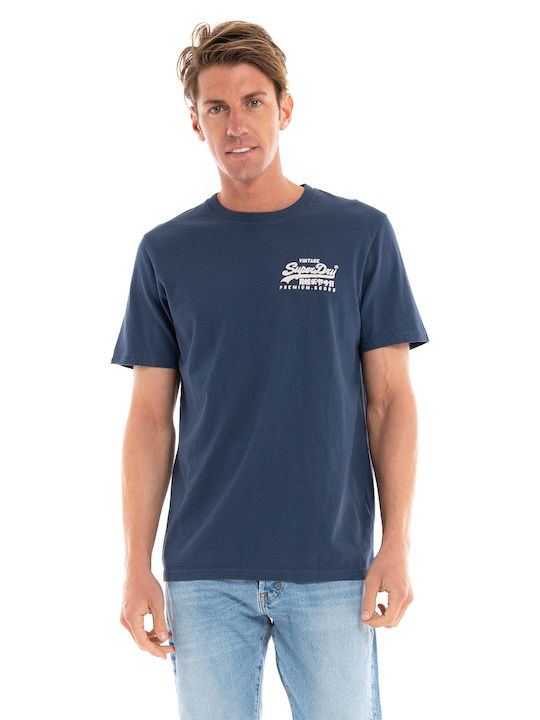 Superdry Herren T-Shirt Kurzarm Marineblau