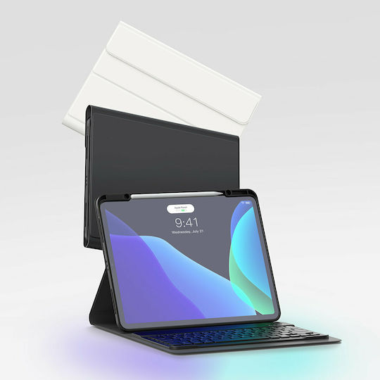 Baseus Brilliance Flip Cover Piele artificială cu Tastatură Engleză SUA Alb (Universal 12.9" - Universal 12.9") ARJK000102