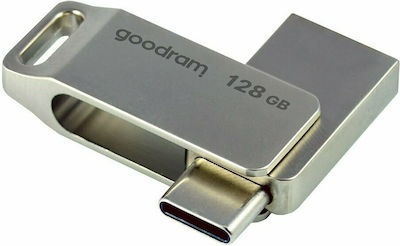 GoodRAM ODA3 128GB USB 3.2 Stick με σύνδεση USB-A & USB-C Ασημί