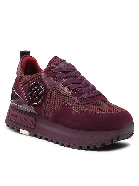 Liu Jo Maxi Wonder 52 Damen Flatforms Sneakers Burgundisch