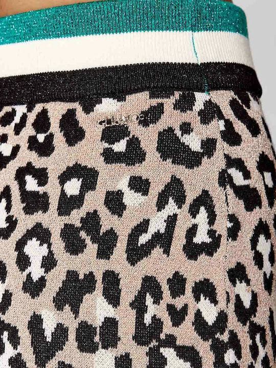 Midi Fustă Leopard Verde