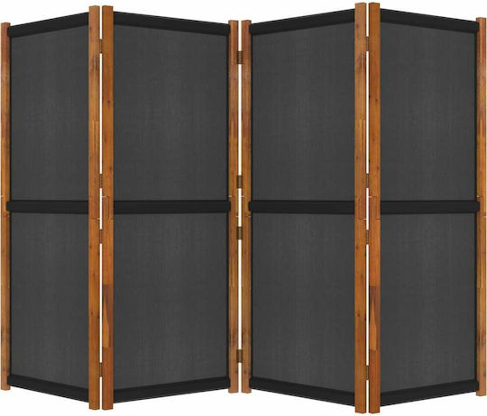 vidaXL Декоративен Параван Текстилен с 4 Панела Black 280x180см